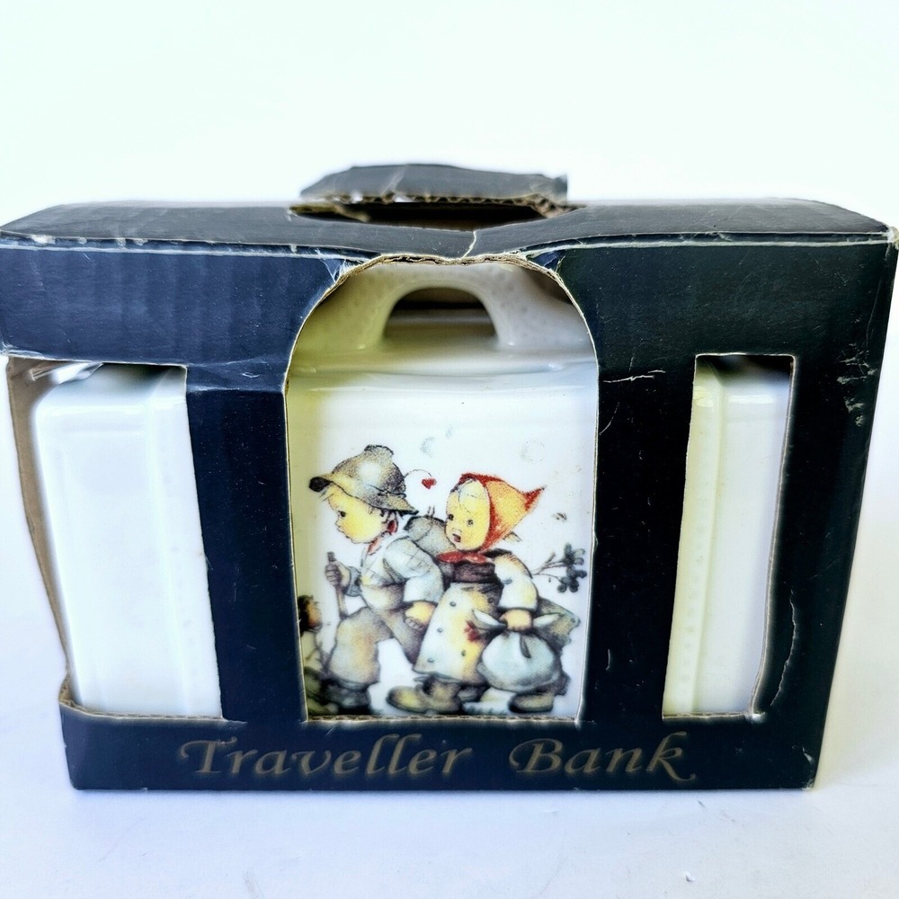 Vintage Hummel Reutter Porzellan Suitcase Traveller Bank Hansel Gretel Germany